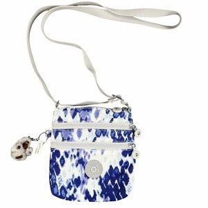 Kipling Crossbody Alvar Blue The Dye Print Mini Bag with Adjustable Strap